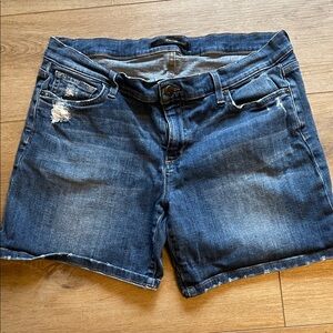 Joe's Jeans Dark Blue Distressed Denim Shorts